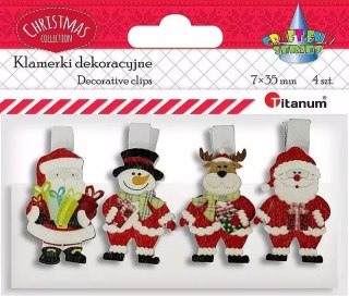 Klamerki drewniane dekoracyjne, 4 sztuki