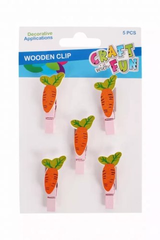 Craft with Fun Ozdoba dekoracyjna Drew Spinacz Marchewka 5szt 12/144