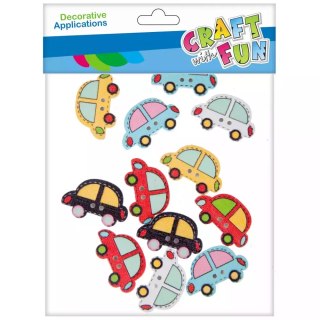 Craft with Fun Ozdoba dekoracyjna Drew samoprzylepna Auto 12szt 12/432