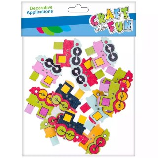 Craft with Fun Ozdoba dekoracyjna Drew samoprzylepna Lokomotyw 12szt 12/432
