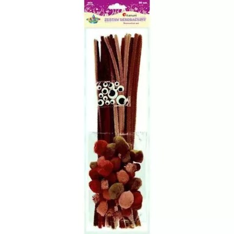 Drut Dekor Pompon Oczy Braz Kpl80szt Pbh Drut Dekor Pompon Oczy Braz Kpl80szt Pbh
