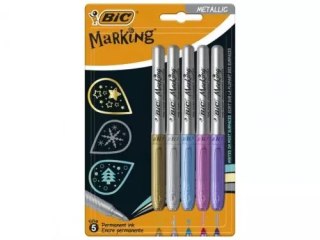 Marker permanentny okrągły 5kol Bc Metalc B/c