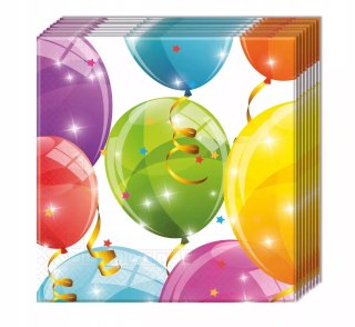 Serwetki Sparkling Balloons , 33x33 Cm, 20 szt.