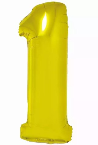 Balon foliowy. Cyfra 1, złota (76 cm)