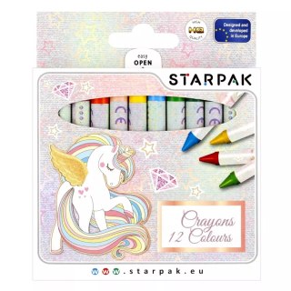 Kredki Woskowe 12 KolorÓw Unicorn Starpak 490949