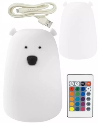 MARY'S LAMPKA NOCNA LED MIŚ DUŻY BIAŁY + PILOT