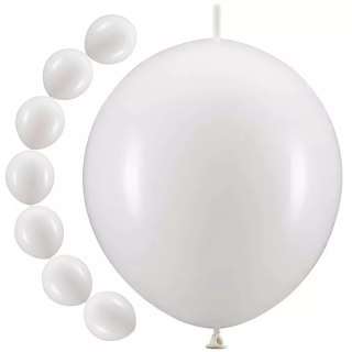 Balony z łącznikiem Pastel Pure White 28cm 20szt