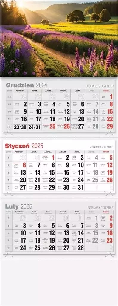 Kalendarz 2025 trójdzielny Lux MIX Kalendarz 2025 trójdzielny Lux MIX