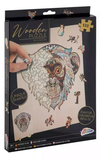 Puzzle drewniane 132 Unikalne Kształty Małpka
