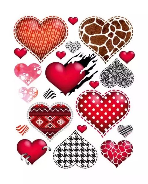 Naplamki DTF 20x30 Hearts - wzorzyste serduszka Naplamki DTF 20x30 Hearts - wzorzyste serduszka
