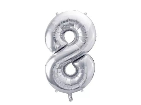 Balon foliowy 8 srebrny 72cm Balon foliowy 8 srebrny 72cm