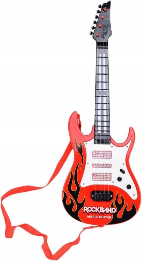 GITARA ELEKTRYCZNA ROCKOWA DLA DZIECI 4 STRUNY 53 cm ROCKBAND