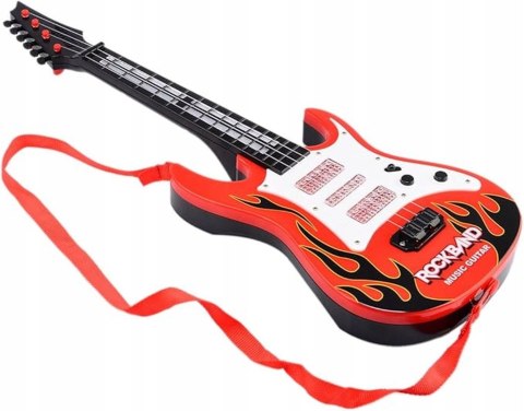 GITARA ELEKTRYCZNA ROCKOWA DLA DZIECI 4 STRUNY 53 cm ROCKBAND