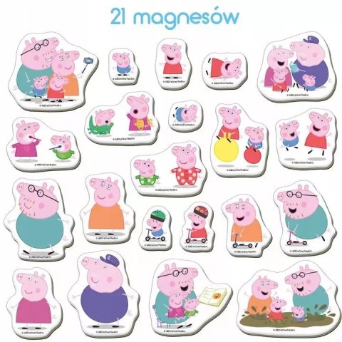 Świnka Peppa. Magnesy Rodzina Peppy (21 sztuk)