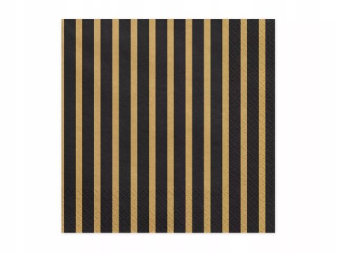 Serwetki Paski złote 33x33 cm 20szt Serwetki Paski złote 33x33 cm 20szt