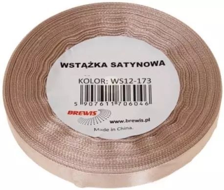 Wstążka satynowa migdałowa 12mm x 32m Wstążka satynowa migdałowa 12mm x 32m