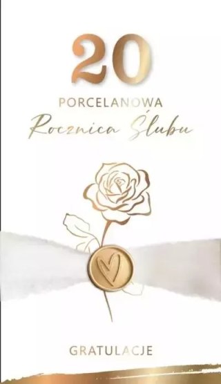 Karnet Rocznica Ślubu 20 - porcelanowa