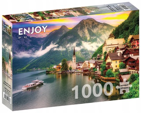 Puzzle ENJOY 1000 elementów Miasto Hallstatt o zachodzie słońca, Austria 02089 Puzzle ENJOY 1000 elementów Miasto Hallstatt o zachodzie słońca, Austria 02089