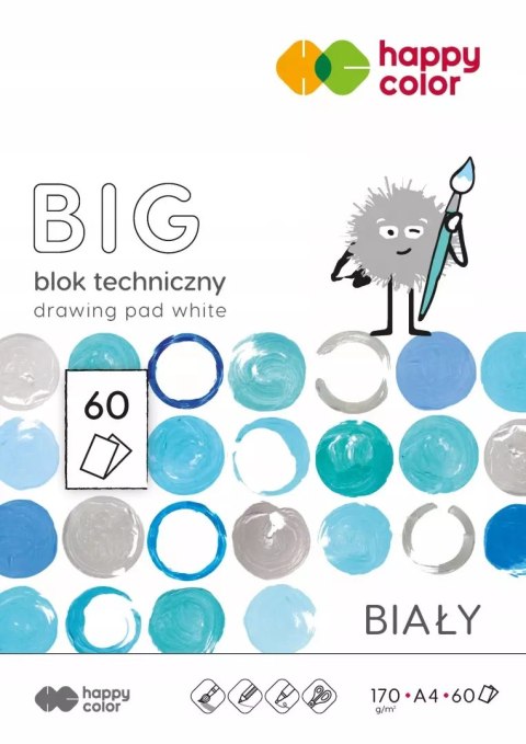 Blok techniczny biały BIG A4, 60 kartek Blok techniczny biały BIG A4, 60 kartek