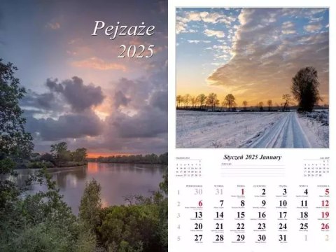 Kalendarz 2025 ścienny Pejzaże Kalendarz 2025 ścienny Pejzaże