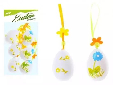 Ozdoba jajka plastik nadruk 6cm 6szt Ozdoba jajka plastik nadruk 6cm 6szt