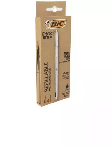 Długopis Cristal Re'new Metal czarny 1+2szt BIC Długopis Cristal Re'new Metal czarny 1+2szt BIC