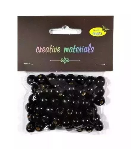 Koraliki drewniane czarne 10mm 25g Koraliki drewniane czarne 10mm 25g