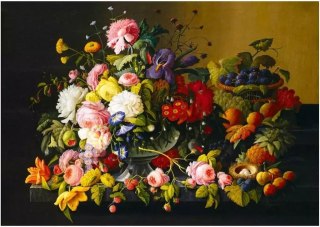 Puzzle 1000 elementów. Martwa natura - kwiaty i owoce
