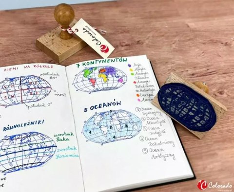 Stempel mapa świata - kontynenty i oceany Stempel mapa świata - kontynenty i oceany