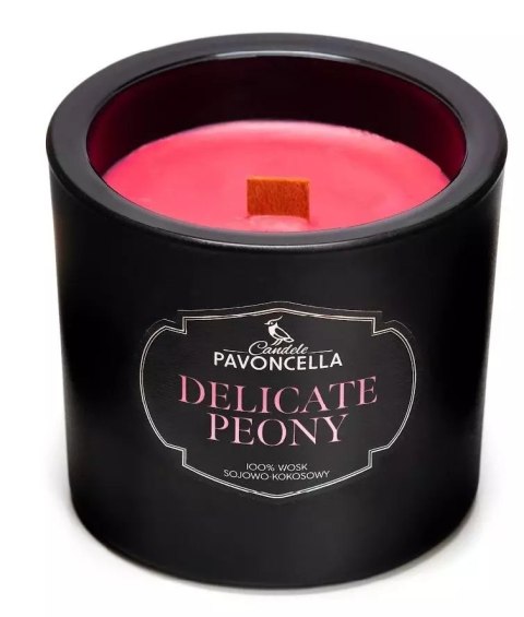 Świeczka sojowa Delicate Peony czarna 170g Świeczka sojowa Delicate Peony czarna 170g