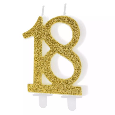 Świeczka urodzinowa 18 złota 7.5cm Świeczka urodzinowa 18 złota 7.5cm