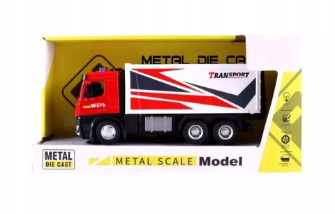 CIĘŻARÓWKA TRANSPORTOWA METALOWA TIR OTWIERANA NACZEPA ŚWIATŁO DŹWIĘK