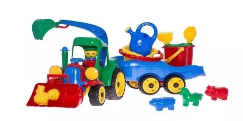 Koparka z przyczepą i kompletem mini 10el Koparka z przyczepą i kompletem mini 10el