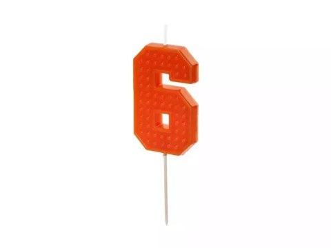 Świeczka urodzinowa 6 czerwona 6cm Świeczka urodzinowa 6 czerwona 6cm