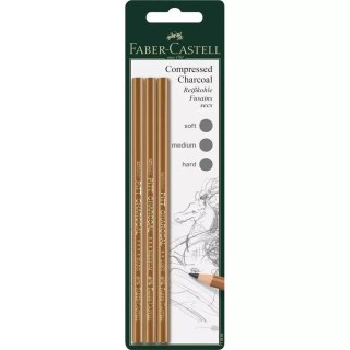 Węgiel w kredce Faber-Castell Pitt zestaw 3 sztuki blister