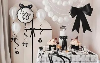 Balon foliowy pastylka z kokardką Happy 40, 45 cm