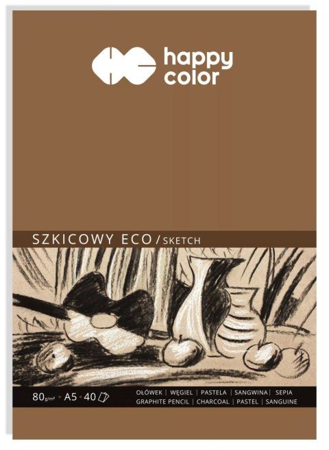 Blok szkicowy ECO A5 40 ark. 80g Happy Color Blok szkicowy ECO A5 40 ark. 80g Happy Color