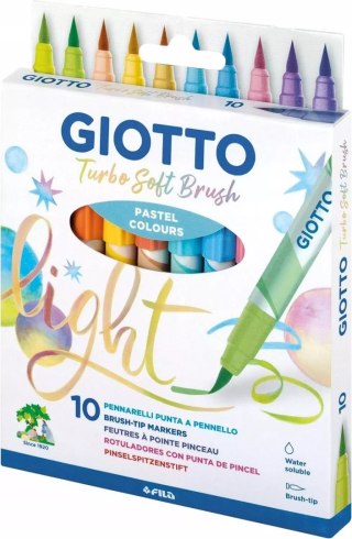GIOTTO PISAKI PĘDZELKOWE TURBO SOFT BRUSH 10 KOL PASTELOWE 426900