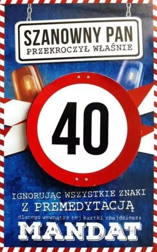 Karnet Urodziny 40 męskie JCX - 011