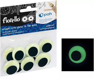 Ruchome oczka samoprzylepne fluorescencyjne (10 sztuk)