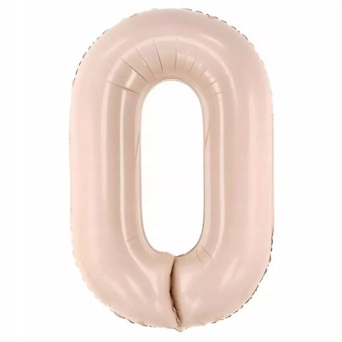 Balon foliowy "Cyfra 0", beżowy, PartyDeco, 34'', DGT Balon foliowy "Cyfra 0", beżowy, PartyDeco, 34'', DGT
