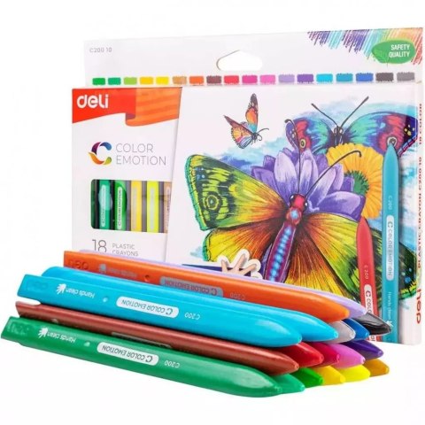 Kredki trójkątne plastik Color Emotio 18 kol DELI Kredki trójkątne plastik Color Emotio 18 kol DELI