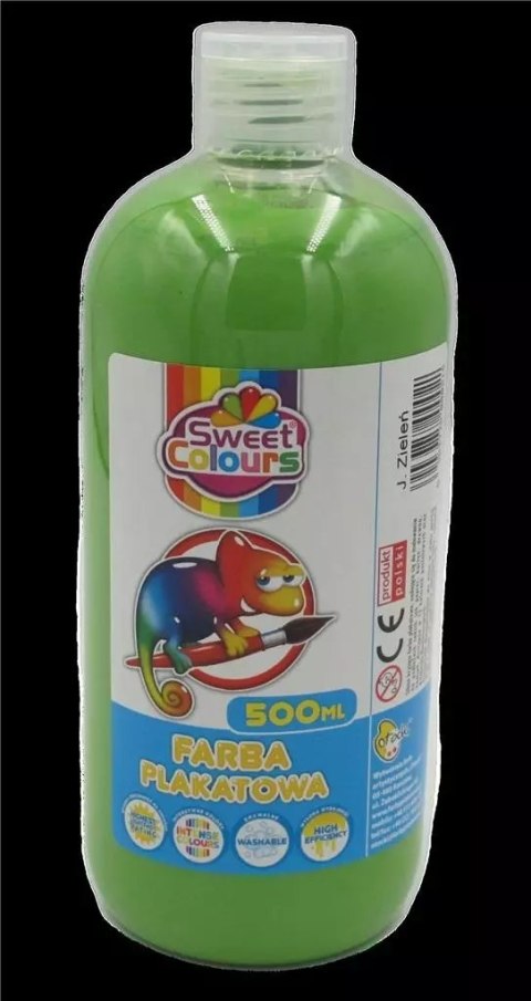 Farba plakatowa jasnozielona 500ml Farba plakatowa jasnozielona 500ml
