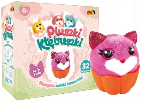 Pluszki-Kłębuszki. Zestaw kreatywny Wrzosowa Kicia Pinki, 32 elementy