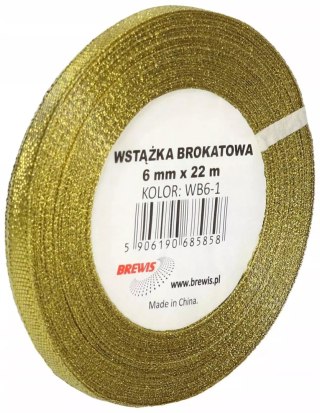 Wstążka brokatowa złota 6mmx22m