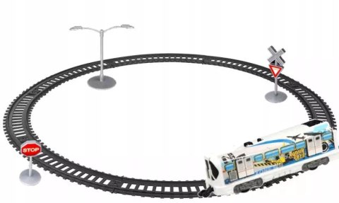 KOLEJKA MIEJSKA TRAMWAJ POCIĄG ELEKTRYCZNY TORY 135CM ZNAKI ŚWIATŁA