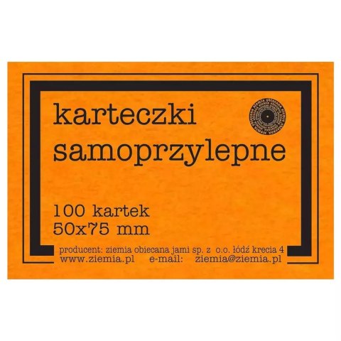 Karteczki samoprzylepne Fluo 50x75mm 100K pomar. Karteczki samoprzylepne Fluo 50x75mm 100K pomar.