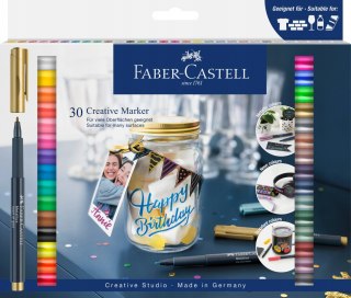 FABER-CASTELL Markery pisaki METALICZNE NEONOWE do papieru porcelany 30 kol