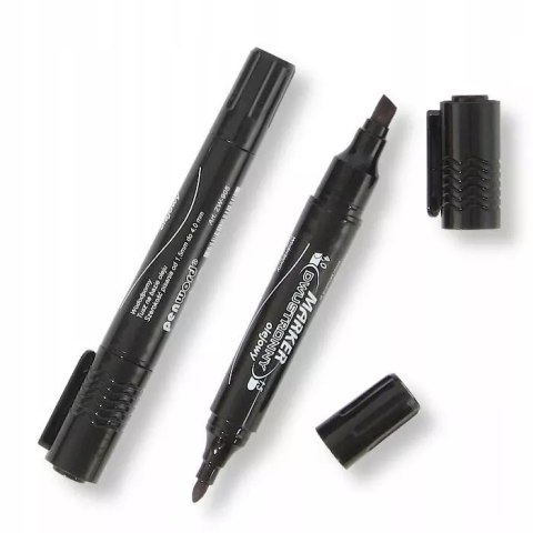 Marker olejowy dwustronny czarny 12szt