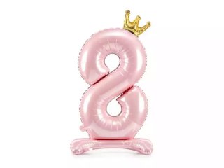 Stojący balon foliowy 8 jasny róż 84cm